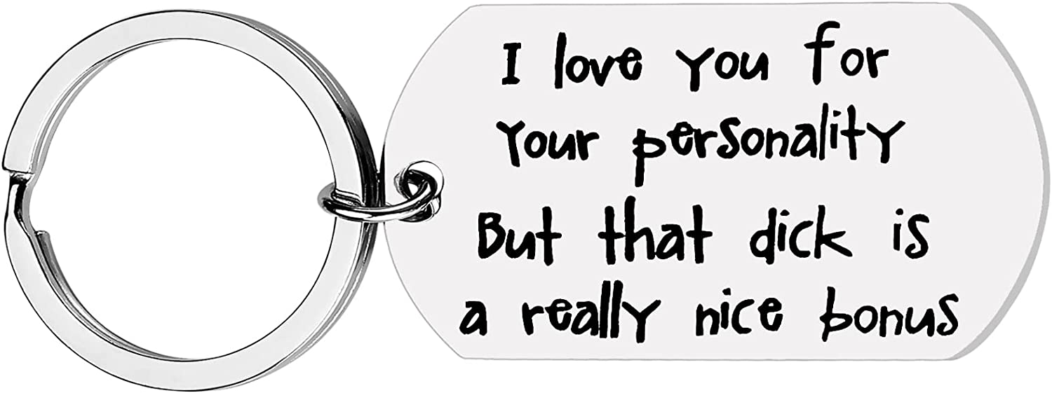 Boyfriend Gag Keychain Gift from Girlfriend, Husband Fiance Funny Valentine Present Men Love Cute Mini Couples Key Ring Gift for Birthday, Valentine, Christmas