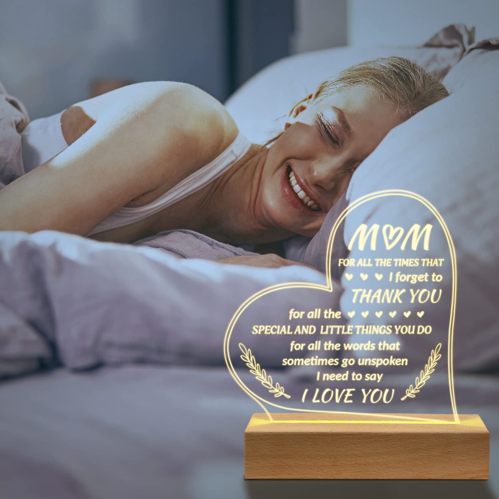 Engraved Wooden Base Lamp