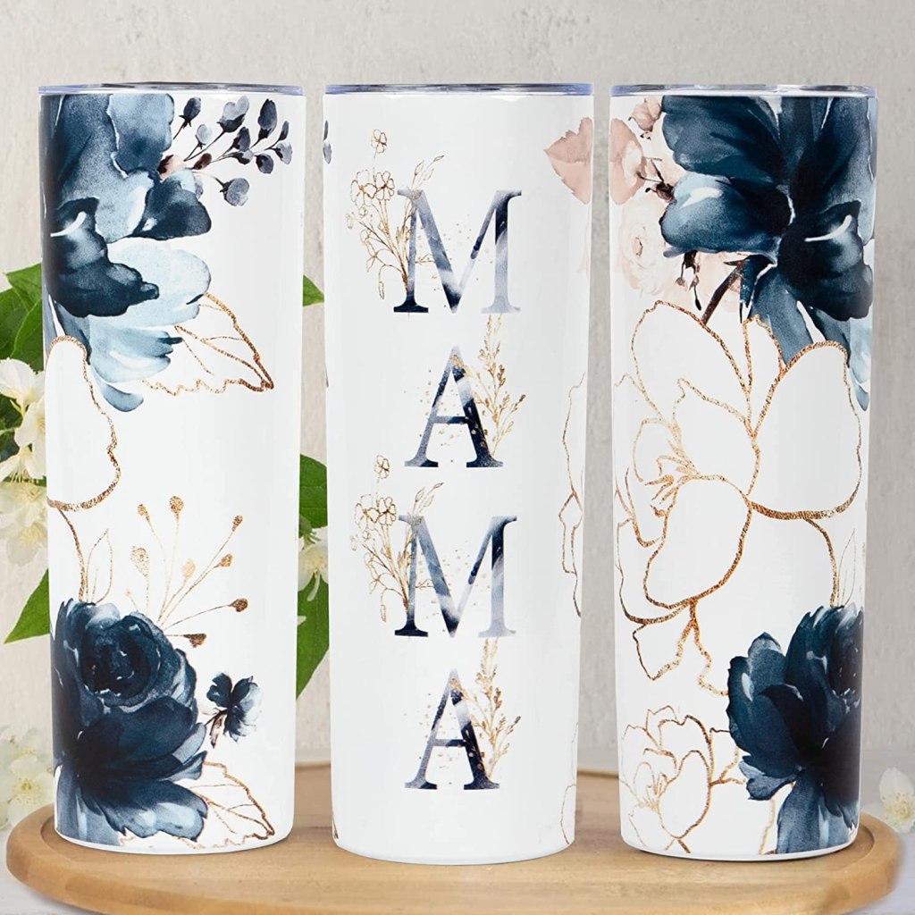 "MAMA" - 20 OZ Floral Travel Tumbler