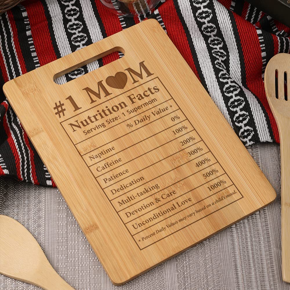 Mom Nutrition Facts Bamboo Cutting Board