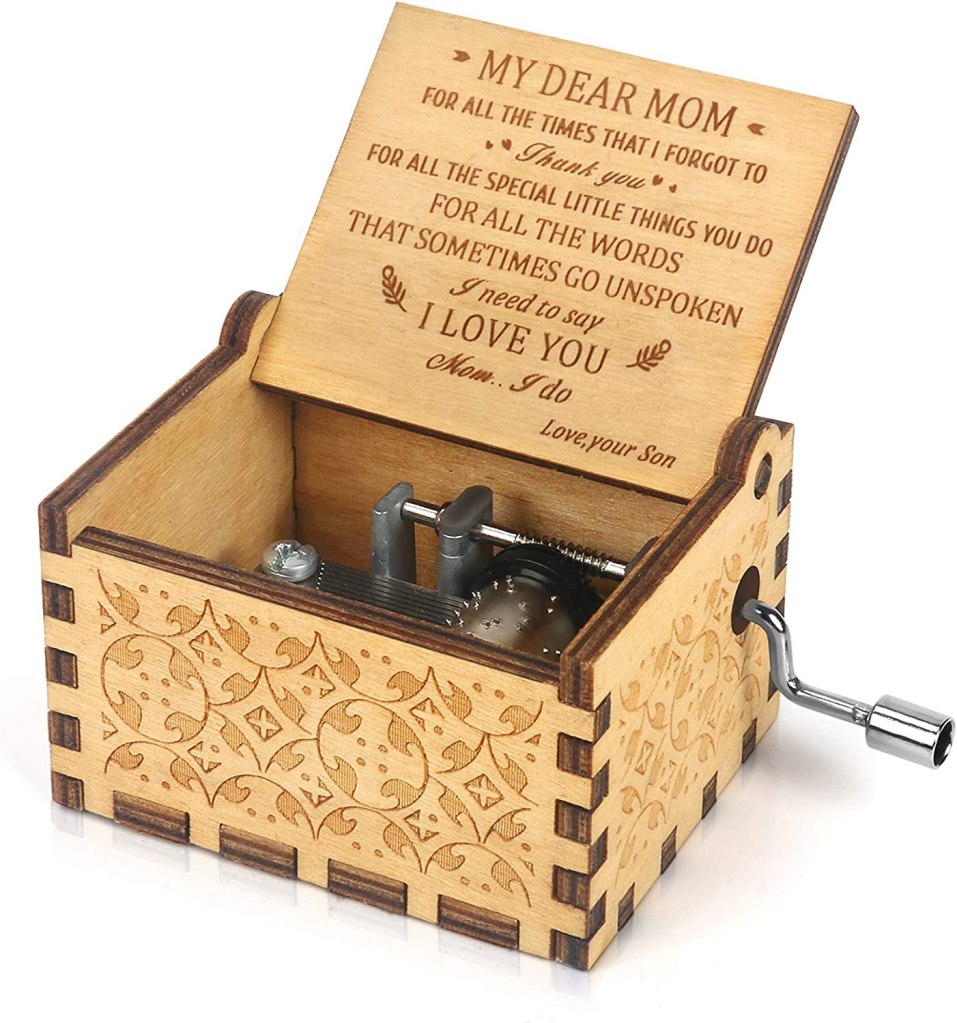 Music Box Hand Crank Engraved
