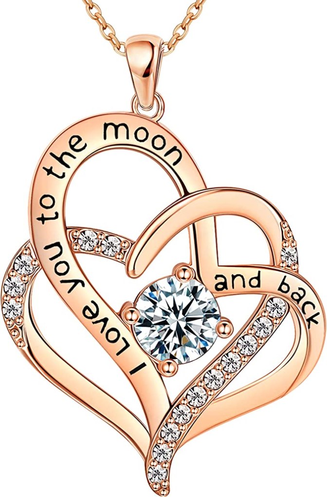 NEWNOVE Mothers Day Gifts, Birthstone Heart Necklaces for Women Sterling Silver with Zirconia, Anniversary Birthday Jewelry Gifts for Women Mom Grandma and Her Girlfriend Wife