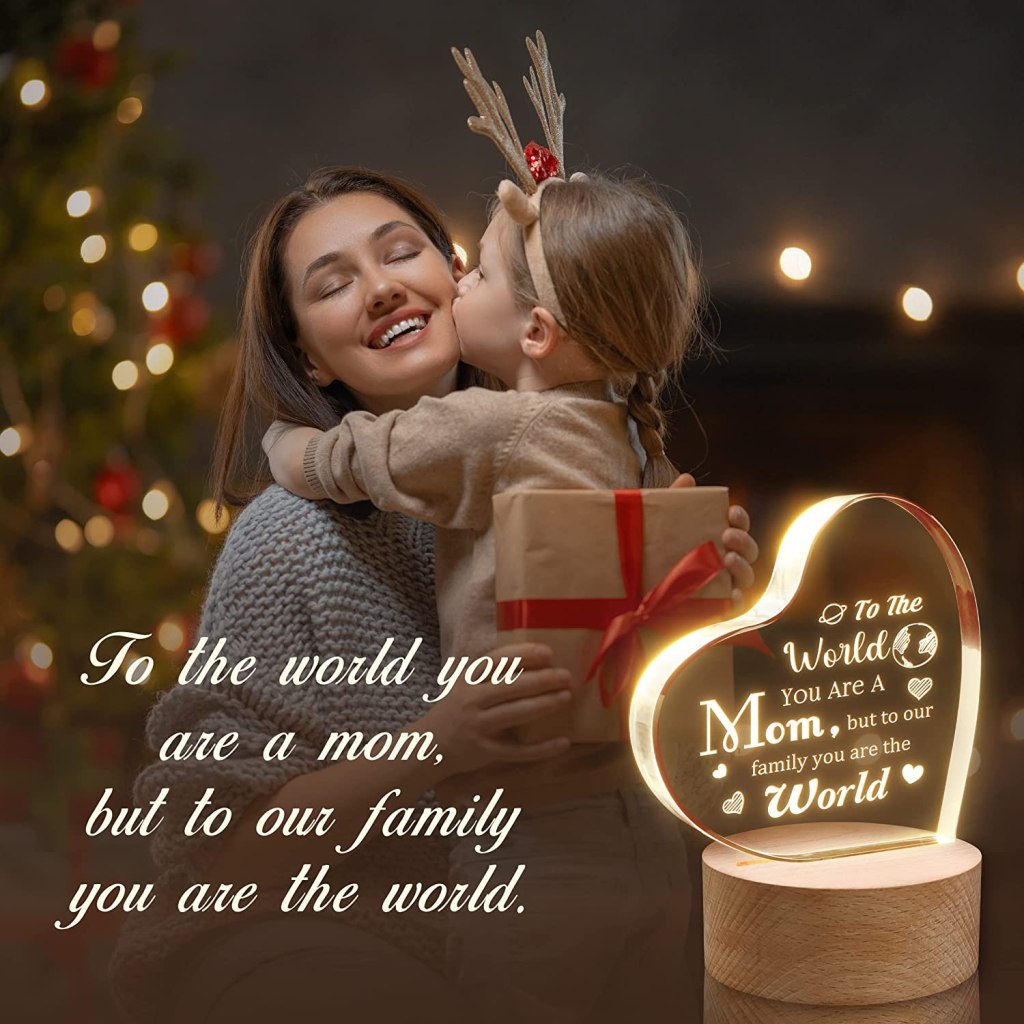 Night Light with Wood Base