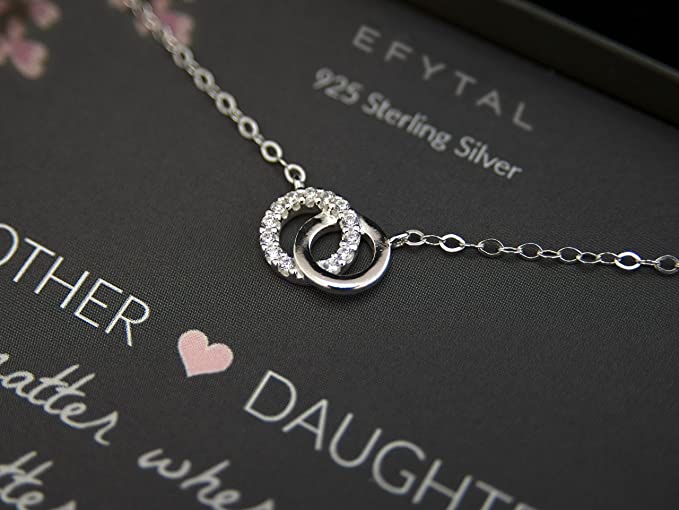 Sterling Silver Mother Daughter Necklace