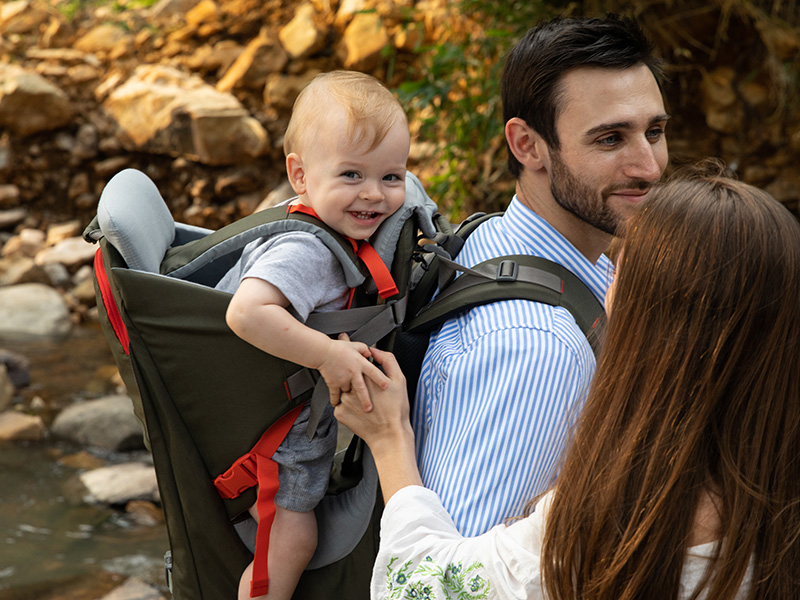 WIPHA Baby Backpack Carrier, Ergonomic Child Carrier Hiking with Sun Canopy, Safe Toddler Hiking Backpack Carrier with Large Storage Space&Insulated Pocket, Adjustable Padded Child Seat