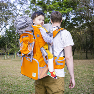 Baby Backpack Carrier, Safe Toddler Hiking Backpack Carrier Camping Child Carriers with Rain Cover Child Kid Sun Shade Large Storage Space Insulated Pocket, Adjustable Padded Child Seat